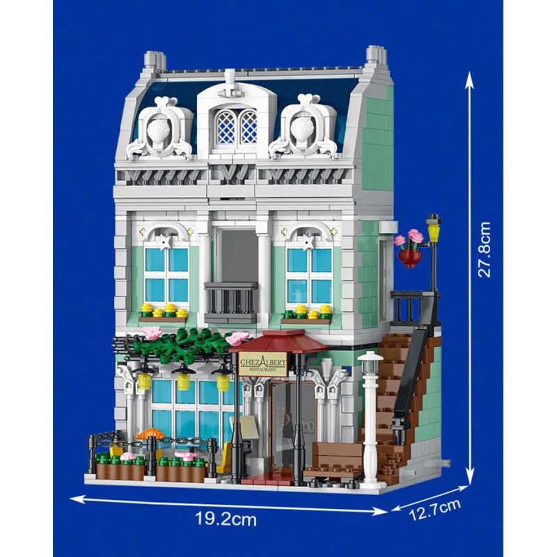 MorkModel 20101 Mork Model 20101 non  NHÀ HÀNG PARIS. bộ đồ chơi xếp lắp ráp ghép mô hình Modular Buildings Mô Hình Nhà Cửa 1017 khối