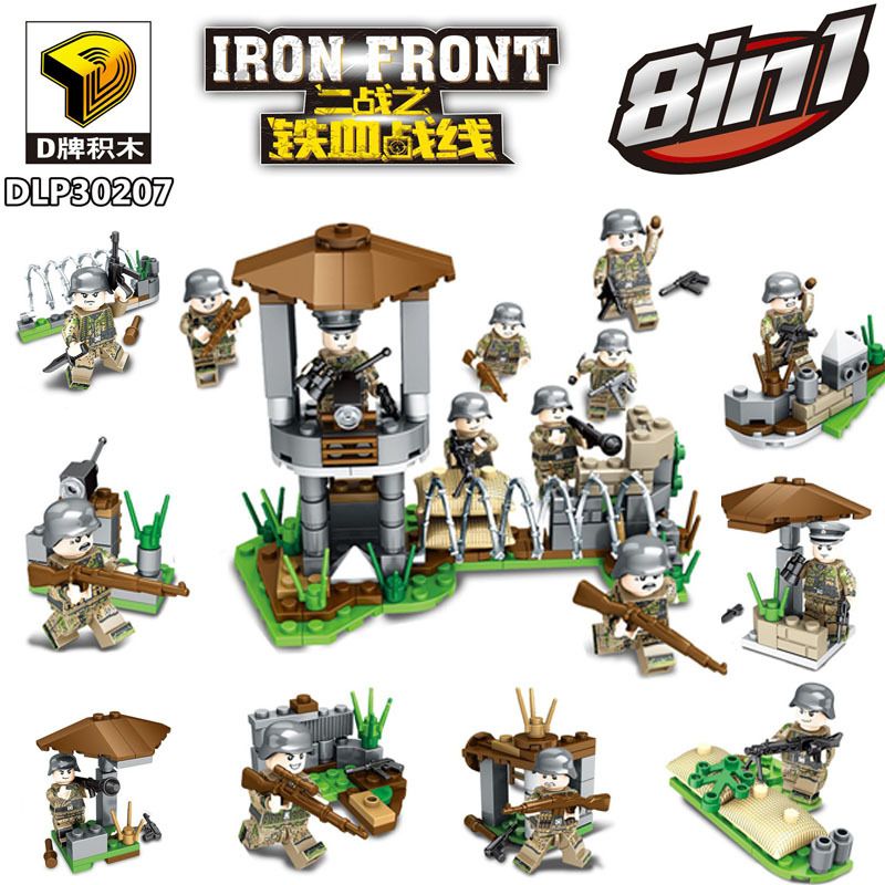 DUO LE PIN DLP30207 30207 non  THẾ CHIẾN II IRON BLOOD FRONT MINIFIGURES 8 LOẠI bộ đồ chơi xếp lắp ráp ghép mô hình Collectable Minifigures IRON FRONT Búp Bê Sưu Tầm