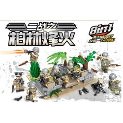 DUO LE PIN DLP30204 30204 non  CHIẾN TRANH THẾ GIỚI THỨ HAI BERLIN BEACON 8 NHÂN VẬT NHỎ bộ đồ chơi xếp lắp ráp ghép mô hình Collectable Minifigures Búp Bê Sưu Tầm