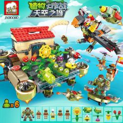 ELEPHANT JX90090 90090 non  LÂU ĐÀI TRÊN MÂY bộ đồ chơi xếp lắp ráp ghép mô hình Plants Vs Zombies Hoa Quả Nổi Giận
