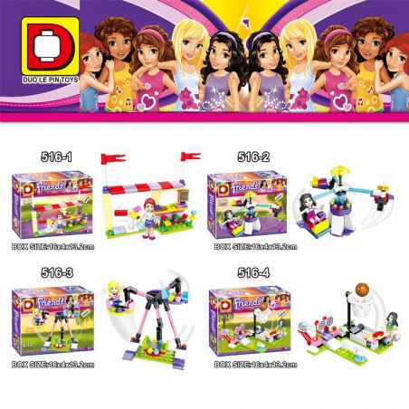 DUO LE PIN DLP516 non  SÂN CHƠI NHÂN VẬT NHỎ 4 LOẠI bộ đồ chơi xếp lắp ráp ghép mô hình City Modern Paradise Thành Phố Thiên Đường Hiện Đại