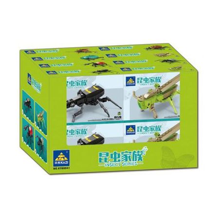 Kazi KY80041 80041 non  HỌ CÔN TRÙNG 8 LOẠI BỌ BIẾT ĐI CHÂU CHẤU MỌT CỔ DÀI KỲ LÂN CHAFER DẾ GIÁN bộ đồ chơi xếp lắp ráp ghép mô hình Creator INSECT Sáng Tạo 476 khối