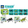 Kazi KY80041 80041 non  HỌ CÔN TRÙNG 8 LOẠI BỌ BIẾT ĐI CHÂU CHẤU MỌT CỔ DÀI KỲ LÂN CHAFER DẾ GIÁN bộ đồ chơi xếp lắp ráp ghép mô hình Creator INSECT Sáng Tạo 476 khối