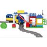 HUIMEI STAR CITY XING DOU CHENG HM315 Xếp hình kiểu    Train Super Pack 3-in-1 Tàu Hỏa động Cơ Pin Xanh Da Trời Chạy Và Ray Có Cầu Vượt 157 khối có động cơ pin