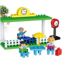 HUIMEI STAR CITY XING DOU CHENG HM315 Xếp hình kiểu    Train Super Pack 3-in-1 Tàu Hỏa động Cơ Pin Xanh Da Trời Chạy Và Ray Có Cầu Vượt 157 khối có động cơ pin