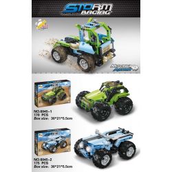 QIZHILE 6045-1 6045-2 non  INERTIA BEACH CAR. bộ đồ chơi xếp lắp ráp ghép mô hình Racing STORM RACING Cuộc Đua 345 khối