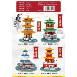 MINGDI K235 non  4 KIỂU KIẾN ?​TRÚC CỔ ĐIỂN bộ đồ chơi xếp lắp ráp ghép mô hình Buildings 751 khối