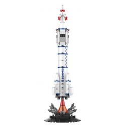 JAKI JK9101 9101 non  SHENLONG SỐ 1 PHÓNG TÊN LỬA bộ đồ chơi xếp lắp ráp ghép mô hình SPACE QIEST ROCKET DRAGON 01 310 khối