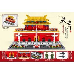 MINGDI K0318 0318 non  QUẢNG TRƯỜNG THIÊN AN MÔN bộ đồ chơi xếp lắp ráp ghép mô hình Buildings 827 khối