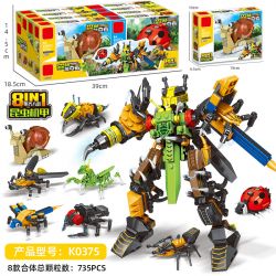 Kazi KY80040 80040 MINGDI LEIBAO K0375 0375 non  HỌ CÔN TRÙNG 8 MẪU BỌ NGỰA RUỒI KIẾN ONG CHUỒN ĐOM ĐÓM RÙA ỐC SÊN bộ đồ chơi xếp lắp ráp ghép mô hình Creator INSECT Sáng Tạo 692 khối