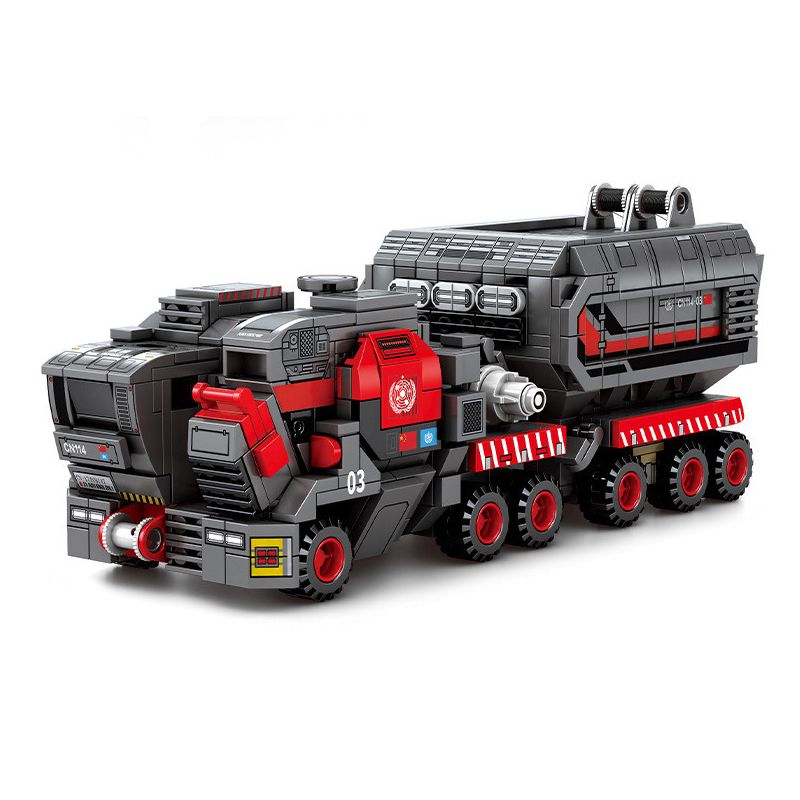 SEMBO 107029 non  CN114 VAN. bộ đồ chơi xếp lắp ráp ghép mô hình The Wandering Earth THE WANDERING EARTH CARGO TRUCK-TRANSPORT Lưu Lạc Địa Cầu 748 khối