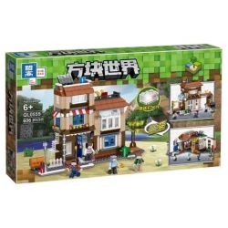 ZHEGAO QL0555 0555 non  BIỆT THỰ MOOS bộ đồ chơi xếp lắp ráp ghép mô hình Minecraft Game Xây Dựng 606 khối