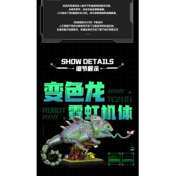 TOPTOY TC2101 2101 non  SÁNG TẠO CƠ KHÍ THỂ TẮC KÈ HOA NEON bộ đồ chơi xếp lắp ráp ghép mô hình MK.T02