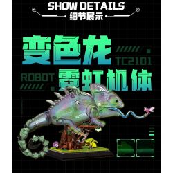 TOPTOY TC2101 2101 non  SÁNG TẠO CƠ KHÍ THỂ TẮC KÈ HOA NEON bộ đồ chơi xếp lắp ráp ghép mô hình MK.T02