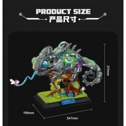 TOPTOY TC2101 2101 non  SÁNG TẠO CƠ KHÍ THỂ TẮC KÈ HOA NEON bộ đồ chơi xếp lắp ráp ghép mô hình MK.T02