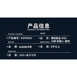 KAIDO KD99001 99001 non  TÊN LỬA ROBOT CĂN CỨ CHAOCHUANG XINGPIN 3IN1 bộ đồ chơi xếp lắp ráp ghép mô hình  FUTURE ROBOTS Kỹ Thuật Công Nghệ Cao Mô Hình Phương Tiện