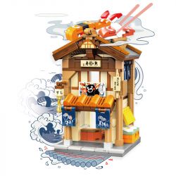 INBRIXX 880021 non  NHÀ HÀNG SUSHI HAI TẦNG KUMAMON bộ đồ chơi xếp lắp ráp ghép mô hình 327 khối