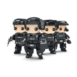 WOMA C0596 0596 non  ĐỘI CẢNH SÁT ĐẶC BIỆT 4 ĐIỀU TRA VIÊN HÀNH ĐỘNG KẺ TẤN CÔNG CHỐNG CHÁY NỔ CHỈ HUY SNIPER bộ đồ chơi xếp lắp ráp ghép mô hình Swat Special Force SWAT CORPS Đặc Nhiệm 745 khối
