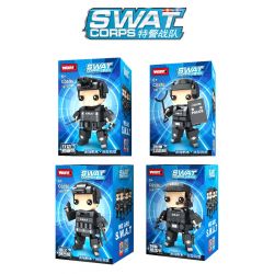 WOMA C0596 0596 non  ĐỘI CẢNH SÁT ĐẶC BIỆT 4 ĐIỀU TRA VIÊN HÀNH ĐỘNG KẺ TẤN CÔNG CHỐNG CHÁY NỔ CHỈ HUY SNIPER bộ đồ chơi xếp lắp ráp ghép mô hình Swat Special Force SWAT CORPS Đặc Nhiệm 745 khối