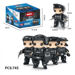 WOMA C0596 0596 non  ĐỘI CẢNH SÁT ĐẶC BIỆT 4 ĐIỀU TRA VIÊN HÀNH ĐỘNG KẺ TẤN CÔNG CHỐNG CHÁY NỔ CHỈ HUY SNIPER bộ đồ chơi xếp lắp ráp ghép mô hình Swat Special Force SWAT CORPS Đặc Nhiệm 745 khối