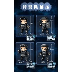 WOMA C0596 0596 non  ĐỘI CẢNH SÁT ĐẶC BIỆT 4 ĐIỀU TRA VIÊN HÀNH ĐỘNG KẺ TẤN CÔNG CHỐNG CHÁY NỔ CHỈ HUY SNIPER bộ đồ chơi xếp lắp ráp ghép mô hình Swat Special Force SWAT CORPS Đặc Nhiệm 745 khối