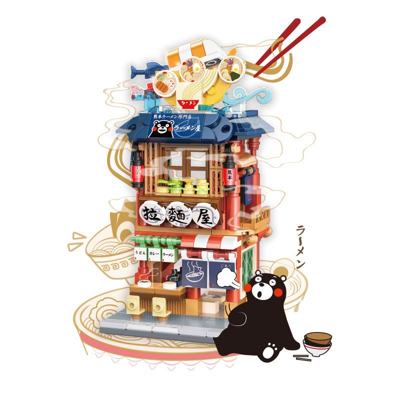 INBRIXX 880019 non  NHÀ HÀNG RAMEN KUMAMON bộ đồ chơi xếp lắp ráp ghép mô hình 334 khối