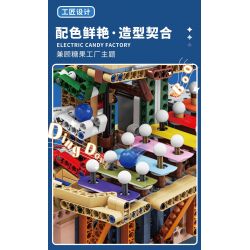 KAIDO KD99003 99003 non  NHÀ MÁY KẸO ĐẦY MÀU SẮC bộ đồ chơi xếp lắp ráp ghép mô hình  COLORFUL CANDY FACTORY Kỹ Thuật Công Nghệ Cao Mô Hình Phương Tiện 695 khối
