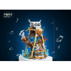 QuanGuan 100228 Quan Guan 100228 non  HỘP NHẠC TÀU HẢI TẶC bộ đồ chơi xếp lắp ráp ghép mô hình Gear STAR SOUND BOX PIRATE BOAT Đồ Lắp Ghép 591 khối