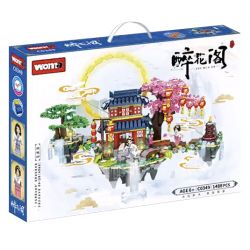 WOMA C0349 0349 non  SAY bộ đồ chơi xếp lắp ráp ghép mô hình DRUNKEN FLOWER PAVILION 1488 khối