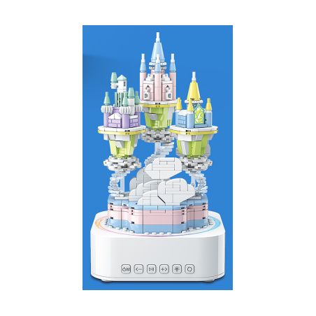 QuanGuan 100224 Quan Guan 100224 non  LÂU ĐÀI TRÊN MÂY bộ đồ chơi xếp lắp ráp ghép mô hình Gear STAR SOUND BOX CASTLE IN THE SKY Đồ Lắp Ghép