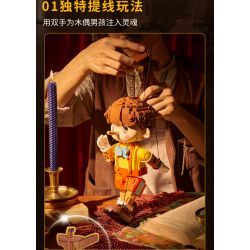 WEKKI 506186 non  NGÀY XỬA XƯA PINOCCHIO bộ đồ chơi xếp lắp ráp ghép mô hình Creator Expert FAIRY TALE TOWN PINOCCHIO Chuyên Gia Sáng Tạo