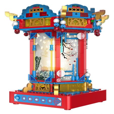 JAKI JK1188 1188 non  THỦY TRIỀU QUỐC GIA ĐI BỘ ĐÈN NGỰA bộ đồ chơi xếp lắp ráp ghép mô hình DIY MUSIC BOX 641 khối