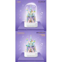 QuanGuan 100221 Quan Guan 100221 non  HỘP NHẠC LÂU ĐÀI XOAY bộ đồ chơi xếp lắp ráp ghép mô hình Gear STAR SOUND BOX ROTATING CASTLE Đồ Lắp Ghép 598 khối