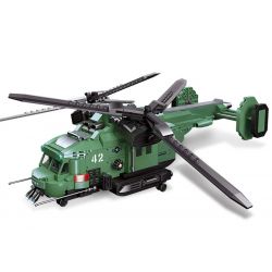 JIESTAR 58008 non  MÁY BAY TRỰC THĂNG CÁNH QUẠT ĐÔI bộ đồ chơi xếp lắp ráp ghép mô hình Computer Games TWIN-ROTOR HELICOPTER Trò Chơi 705 khối