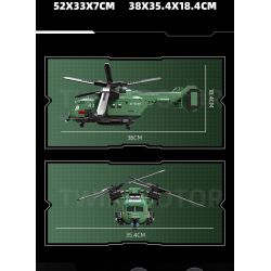 JIESTAR 58008 non  MÁY BAY TRỰC THĂNG CÁNH QUẠT ĐÔI bộ đồ chơi xếp lắp ráp ghép mô hình Computer Games TWIN-ROTOR HELICOPTER Trò Chơi 705 khối