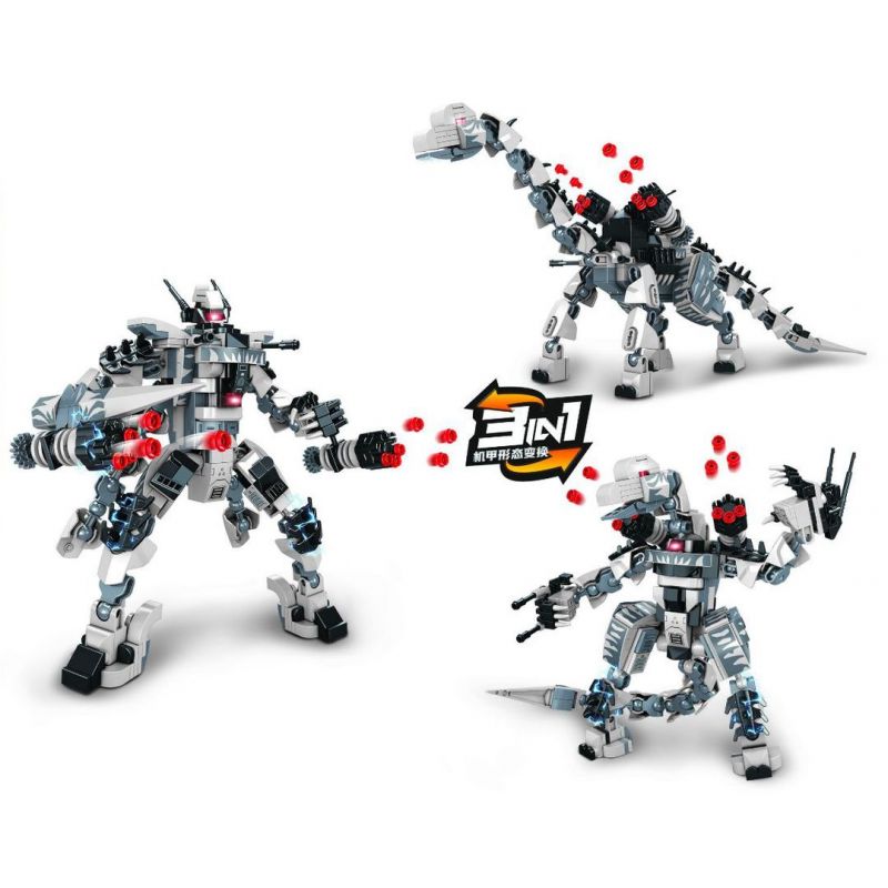 Winner 5128 non  RỒNG CỔ DÀI bộ đồ chơi xếp lắp ráp ghép mô hình MECHA DINOSAUR 308 khối