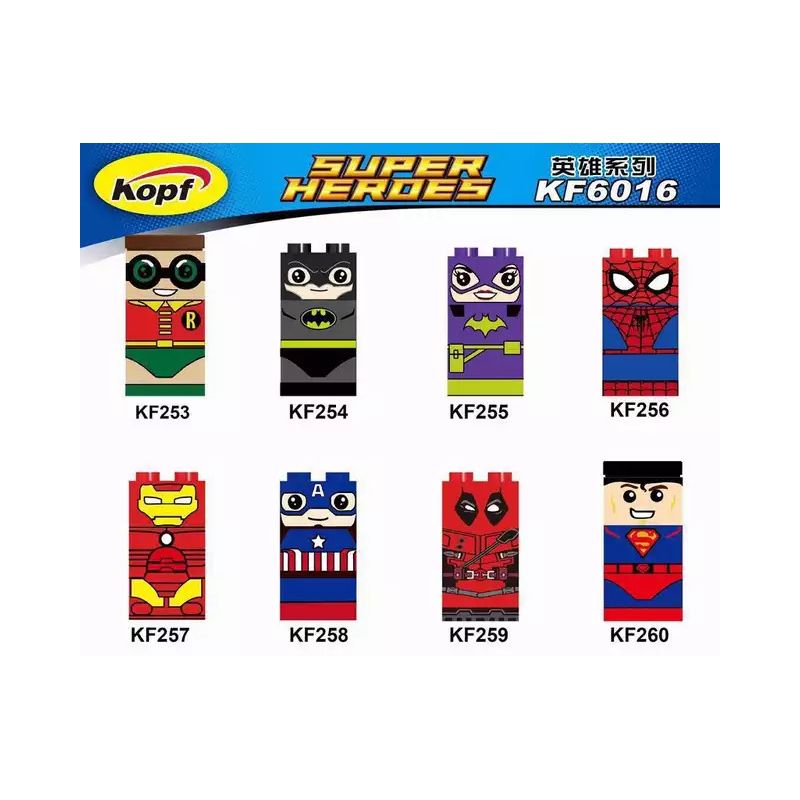 KOPF KF253 KF254 KF255 KF256 KF257 KF258 KF259 KF260 KF6016 6016 non  8 NHÂN VẬT SIÊU ANH HÙNG bộ đồ chơi xếp lắp ráp ghép mô hình Super Heroes Siêu Nhân Anh Hùng