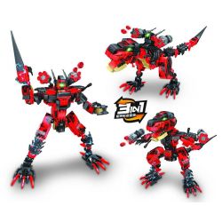 Winner 5125 non  RÂU RỒNG bộ đồ chơi xếp lắp ráp ghép mô hình MECHA DINOSAUR 308 khối