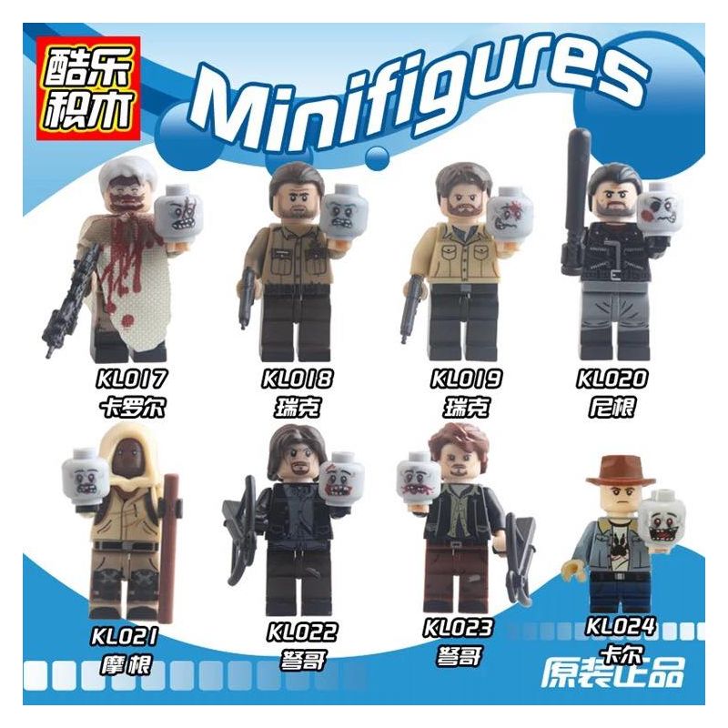 COOL MUSIC KL9003 9003 KL017 KL018 KL019 KL020 KL021 KL022 KL023 KL024 non  XÁC SỐNG 8 NHÂN VẬT NHỎ bộ đồ chơi xếp lắp ráp ghép mô hình Collectable Minifigures THE WALKING DEAD Búp Bê Sưu Tầm