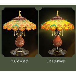 ZHEGAO 00398 non  ĐÈN BÀN CỔ ĐIỂN bộ đồ chơi xếp lắp ráp ghép mô hình Creator TABLE LAMP Sáng Tạo 804 khối