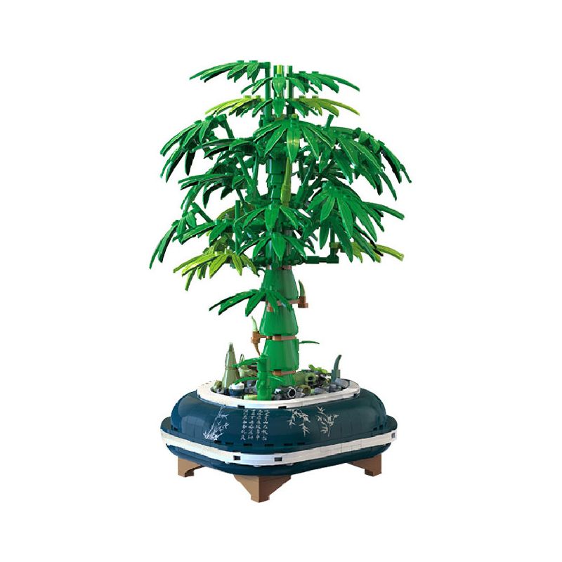 ZHEGAO 00389 non  CÂY CẢNH TRE bộ đồ chơi xếp lắp ráp ghép mô hình Flowers BAMBOO BONSAI Hoa 528 khối