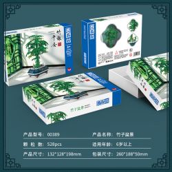 ZHEGAO 00389 non  CÂY CẢNH TRE bộ đồ chơi xếp lắp ráp ghép mô hình Flowers BAMBOO BONSAI Hoa 528 khối