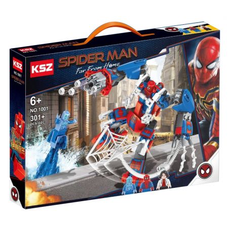 XSZ KSZ 1001 non  NGƯỜI NHỆN XA NHÀ MECHA bộ đồ chơi xếp lắp ráp ghép mô hình Spider-Man 301 khối