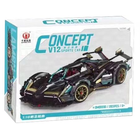 THOUSAND WHEAT QM00030 00030 non  SIÊU XE Ý TƯỞNG V12 tỷ lệ 1:10 bộ đồ chơi xếp lắp ráp ghép mô hình 1:8 Tỷ Lệ 1:8 1903 khối