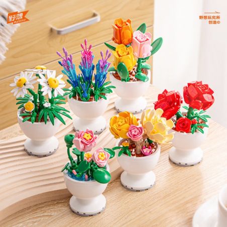 PLEYERID M38-B1077 B1077 1077 M38B1077 38-B1077 non  6 LOẠI HOA ĐỂ BÀN SANG TRỌNG bộ đồ chơi xếp lắp ráp ghép mô hình Flowers