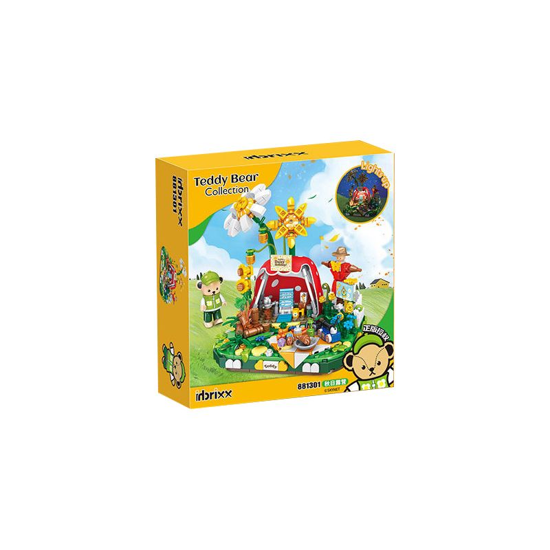 INBRIXX 881301 non  GẤU BÔNG CẮM TRẠI MÙA THU bộ đồ chơi xếp lắp ráp ghép mô hình TEDDY BEAR TEDDY'S DAISY HOLIDAY