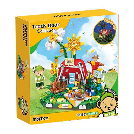 INBRIXX 881301 non  GẤU BÔNG CẮM TRẠI MÙA THU bộ đồ chơi xếp lắp ráp ghép mô hình TEDDY BEAR TEDDY'S DAISY HOLIDAY