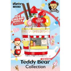 INBRIXX 881202 non  GẤU BÔNG KEM DÂU bộ đồ chơi xếp lắp ráp ghép mô hình TEDDY BEAR ICE CREAM WORLD