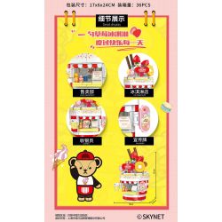 INBRIXX 881202 non  GẤU BÔNG KEM DÂU bộ đồ chơi xếp lắp ráp ghép mô hình TEDDY BEAR ICE CREAM WORLD