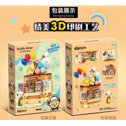INBRIXX 881201 non  GẤU BÔNG KEM MACRON bộ đồ chơi xếp lắp ráp ghép mô hình TEDDY BEAR ICE CREAM WORLD